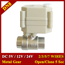 Stainless Steel 1/4" Electric Valves DC5V 12V 24V 2 Way DN8 Motorized Water Valves 1.0Mpa Metal Gear Fast Open/Closed Valve 2024 - buy cheap