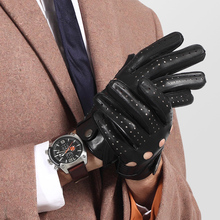 Genuine Leather Men Gloves Male Spring Autumn Thin Style Locomotive Driving Sheepskin Gloves Breathable Unlined 2520 2024 - buy cheap