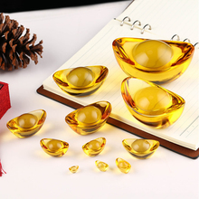 Esmalte citrino lingote simulação chinês antigo ouro lingote para sorte yuanbao fengshui decoração artesanato auspicioso 2024 - compre barato