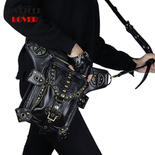 Bolsa steampunk estilo retrô rock gótico, bolsa de cintura de ombro feminina hip hop, bolsa de rebite para mulheres e homens 2024 - compre barato