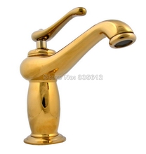 Gold Color Brass Modern Bathroom Deck Mounted Basin Sink Faucet Single Handle Vessel Sink Mixer tap Wgf043e 2024 - buy cheap