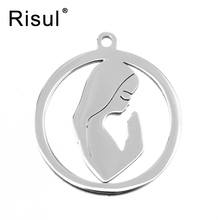 100% Stainless Steel Virgin Mary Medal Charms Pendants Medallas Religiosas Mirror Polished Wholesale 50pcs 2024 - buy cheap