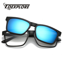 Toexplore óculos de sol polarizado feminino/masculino, óculos de sol de luxo uv400 com clipe de moda 2024 - compre barato