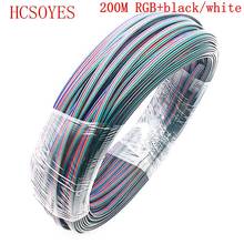200m/lots 4 Pin led connector RGB + Black/white Wire Cable For apa102/ws2801/5050 /3528/lpd8806 smd RGB LED Strip 22AWG line 2024 - buy cheap