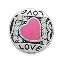 10pcs/lot New Love Snap Buttons Rhinestone Heart Snap Fit 18mm Snap Jewelry Buttons Bracelet 2024 - buy cheap