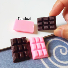 Tanduzi-Mini tarta falsa Artificial de PVC, Chocolate, plástico, Chocolate, comida de imitación, artesanías de PVC, venta al por mayor, 100 Uds. 2024 - compra barato