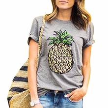2020 New Women Fruit Print Pineapple Summer T-shirt O-neck Casual Short Sleeve Tee Plus size Tops Female Tshirt Slim Clothes 2024 - buy cheap