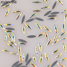 Zotoone strass de cristal ab arte de unha, 3*11mm, reparação de ferro em pedras e cristais, base plana, strass, miçangas para artesanato diy 2024 - compre barato