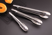1PC Stainless Steel Tongs Bread Food Clip Barbecue Tong Pizza Bread Steak Clip Home Kitchen Utensils Accessories PM 010 2024 - buy cheap