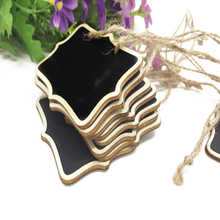 20pcs/Lot Lovely Wooden blackboard With Hemp Rope Mini Wooden Blackboard Chalkboard for Wedding Party Office School 2024 - buy cheap