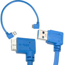 30 см USB 3,0 A 90 градусов с левым углом штекер на Micro B штекер 90 градусов с левым углом короткий кабель 2024 - купить недорого