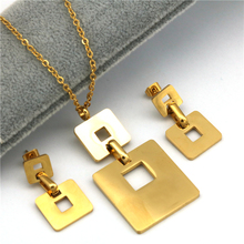 pz stainless steel jewelry sets Gold Color Jewellery Set Fashion African Jewelry  Earrings And Necklace Set For Women Gift 2024 - buy cheap