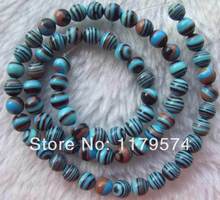 Atacado térmico e varejo de bela moda 15 polegadas 6mm feito masculino pedra de peru azul contas redondas para colar pulseira wj435 2024 - compre barato