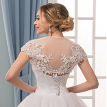 White Ivory Lace Wraps Elegant Cap Sleeves Boleros Simple Illusion Bridal Party Jackets Wedding Formal Shawl Jacket 2024 - buy cheap