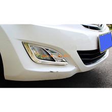 Высококачественный ABS хромированный Стайлинг, накладка на переднюю головку автомобиля, противотуманный светильник, крышка лампы для Hyundai Avante, Elantra 2012 2013 2014 2015 2 шт. 2024 - купить недорого