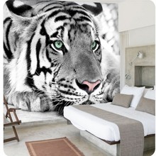 Черно-белые 3D-обои Beibehang с животными, Большие Настенные обои для гостиной, дивана, спальни, фона для телевизора, современные обои 2024 - купить недорого