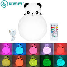 Silicone Panda LED Night Lamp USB Rechargeable LED Children Night Light Colorful Novelty Light for Baby Bedroom Toy Gift 2024 - buy cheap