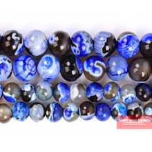 Factory Price Natural Stone Dark Blue Fire Agates Beads 16"/Strand 4 6 8 10 12MM Pick Size  DBFA01 2024 - buy cheap