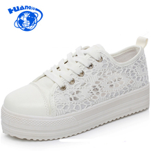 Huanqiu tênis feminino, sapato plataforma respirável casual para mulheres calçados brancos vulcanizados wfq78 2024 - compre barato