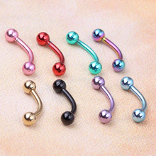 100pcs/lot titanium plating black gold rainbow color eyebrow piercing bars surgical steel body jewelry Tragus earring 2024 - buy cheap