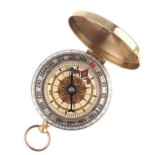 1PCS classic pocket watch style antique camp compass pocket compass fishing, camping, hiking, hunting, brass color 2024 - buy cheap
