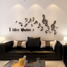Nova chegada amor música acrílico adesivos de parede sala estar música sala de aula quarto decoração criativo 3d adesivo mobiliário para casa 2024 - compre barato