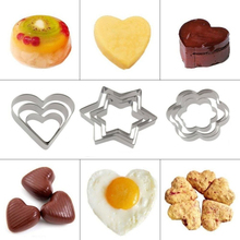 3Pcs/lot Baking Mould Star Heart Flower Cutter Stainless Steel Fondant Cutter Egg Mould Cookie Cutters Biscuit Pastry DIY Mold 2024 - buy cheap