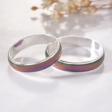 12 cores mudando o humor anéis de tom de prata brilhante temperatura emoção sentimento anéis para mulheres/homens jóias finas moda estilo 1 pc 2024 - compre barato
