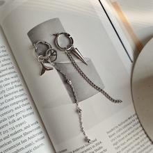 LouLeur-pendientes de plata de ley 925 con remache de cola de pez, joyería asimétrica creativa de gota con borlas para mujer, joyería de verano 2024 - compra barato