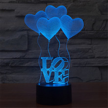 Criativo e presente romântico com balão em 3d, lâmpada de luz noturna em acrílico colorida para casa e quarto de cabeceira, esposa e menina 2024 - compre barato