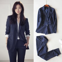 Pant suits for women Suit female spring and autumn office ladies OL professional work striped fashion two-piece suit 2024 - buy cheap