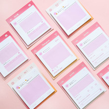 Notas adhesivas de estilo Harajuku para chica, almohadillas de notas para mensajes, estilo japonés, rosa, Kawaii 2024 - compra barato