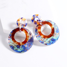 Vintage Acid Acrylic Tortoiseshell Drop Earring for Women Leopard Geometric Double Circle Dangle Earrings Pendientes ZA Jewelry 2024 - buy cheap