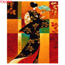 Completa Broca Quadrado redondo diamante pintura Japonesa da Gueixa, Diamante Bordado mulheres, 5d ponto cruz DIY Strass mosaico pintura 2024 - compre barato
