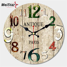 3 Patterns Shabby Chic Vintage Clock Number Brief Design Silent Balcony Kitchen Home Decor Watches Large Wall Art Clock No Sound 2024 - buy cheap
