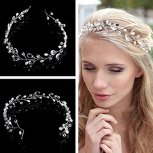 Gold Silver Handmade Beads Women Headpiece Crystal Bride Hair Band Simple Wedding Hair Vine Headband Bridal Head Jewelry 2024 - buy cheap