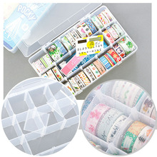 15 grids Transparent Storage Box for Needle Sewing tool Crystal Jewelry Box Organizer Case Plastic Tape Beads Storage Box 2024 - buy cheap