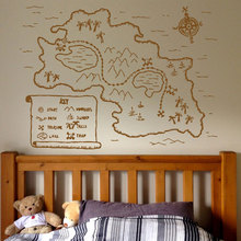 Pirate Map Vinyl Wall Decal Kids Zone Play Room Decor Art Stickers Mural Cartoon Ship Pirate Children Boys Nursery Bedroom 3001 2024 - buy cheap