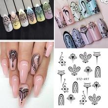 DIY Black Flower Nail Art Stickers Water Transfer Manicure Decal Decoration 2024 - buy cheap