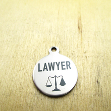 10pcs/lot--lawyer stainless steel charms - Laser Engraved - Customized - DIY Charms Pendants 2024 - buy cheap