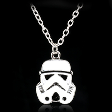 Colar pingente cores guerreiro branco dongle sheng, colar metálico stormtrooper para fãs de filmes 2024 - compre barato