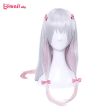 L-email wig Eromanga Sensei Sagiri Izumi Cosplay Wigs Silver Mixed Pink Heat Resistant Synthetic Hair Anime Cosplay Wig 2024 - buy cheap