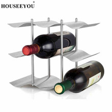 Xinseeyou suporte para garrafa de vinho com 3 camadas, suporte de aço inoxidável para garrafa de vinho tinto, acessório de cozinha e bar em casa 2024 - compre barato