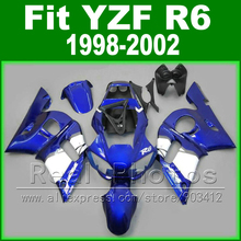 Новый фирменный комплект корпуса для YAMAHA R6, обтекатель, 1998, 2000, 2001, 2002, roylblue и matte black, подходит для YZF R6, Обтекатели 1998-2002 2024 - купить недорого