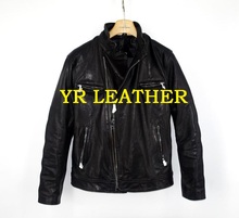 YR!-chaqueta de cuero de estilo motero, abrigo delgado de piel auténtica, a la moda, de marca de lujo, envío gratis 2024 - compra barato