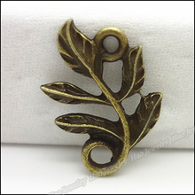 80 Uds. De abalorios Vintage, colgante de hoja de bronce antiguo, compatible con pulseras, collar, fabricación de joyas de Metal 2024 - compra barato