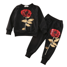 kids rose set Cute Toddler Girls Kids Long Sleeve T-Shirt+Pants 2PCS Outfits Clothes Set 2-7Y 2024 - buy cheap