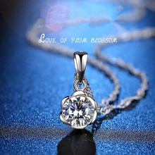 Everoyal vintage 925 prata esterlina jóias colar para as mulheres bijou requintado cristal flor menina pingente colar presente feminino 2024 - compre barato