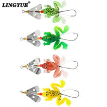 2014 New frogs Fishing Lure Set 4pcs/LOT Rubber Soft Fishing Lures Bass SpinnerBait spoon Lures carp fishing tackle 2024 - buy cheap