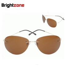 Free Shipping 9 colors rimless frame non-screw memory titanium flexible Polarized Sunglasses sun-shade eyeglasses Eyecare S2014 2024 - buy cheap